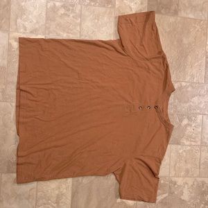 XL Sonoma T-shirt with buttons, pumpkin colored